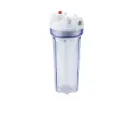 [PKPFT10X.25P ASA-AGUA-0.5KG] PortaFiltro Transparente 10x.75 Purga - Rosca 0.75"  con ASA-AGUA