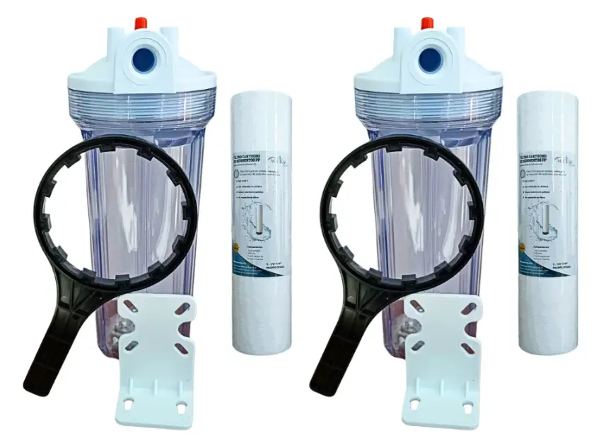 Kit PortaFiltro Transparente 10x.25 Purga - Rosca 0.25" + + Sedimentos