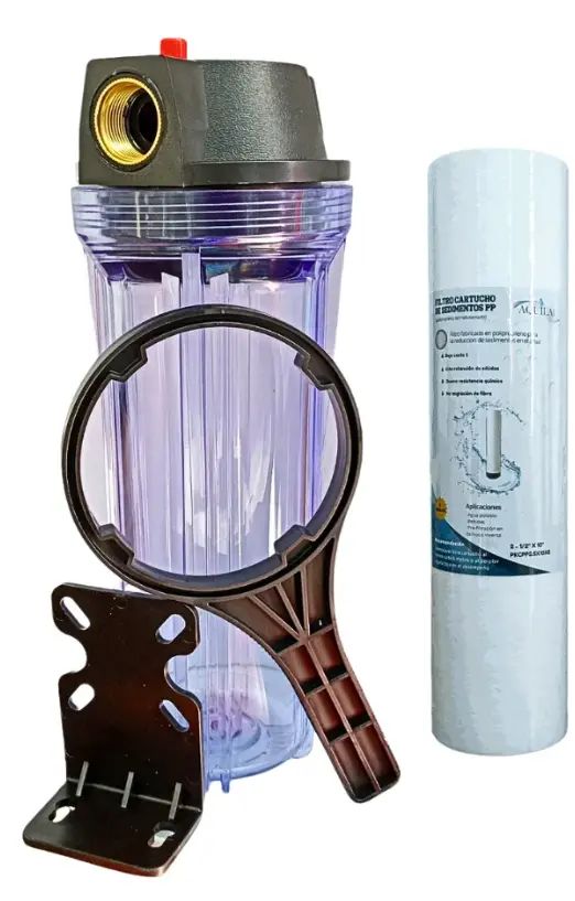 [PKPFT10X.75P PKCPP2.5X10X5] Kit Portafiltros Transparente 2.5x10 PURGA + Sedimendos