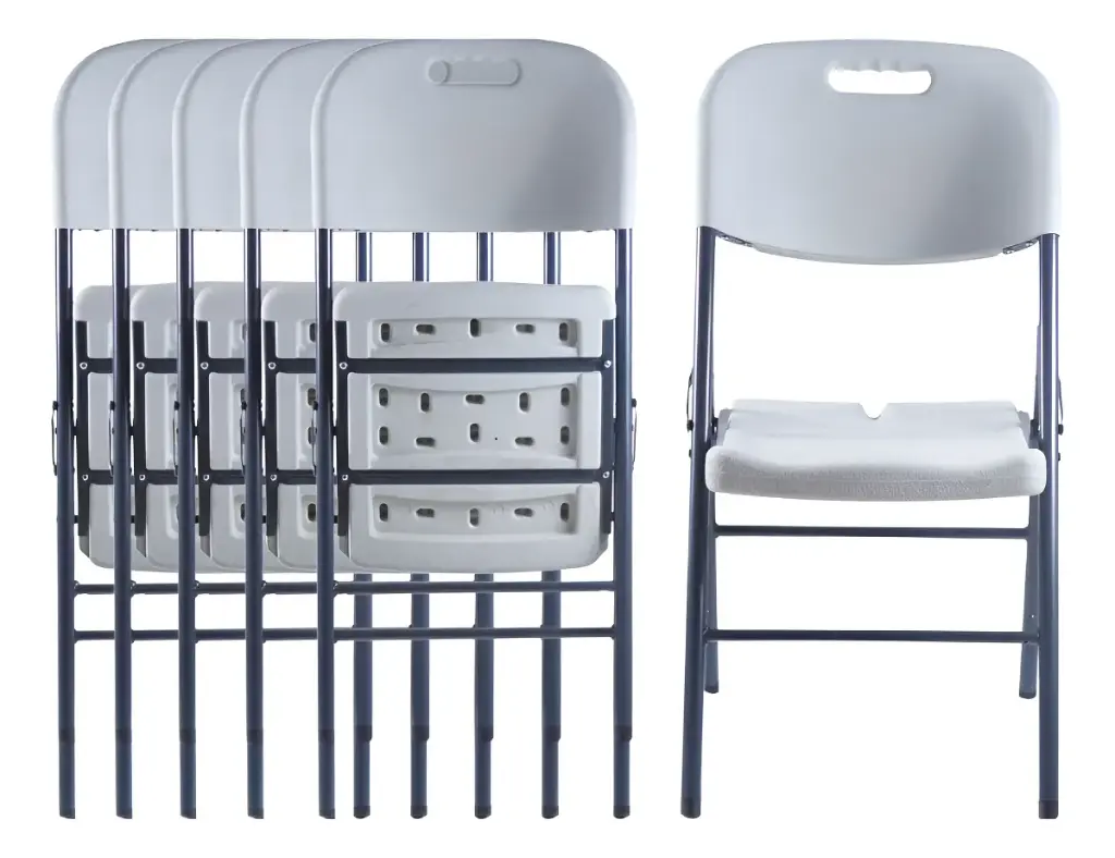 [PLB-400S-6] Kit 6pc Silla Plegable Blanca Reforzada