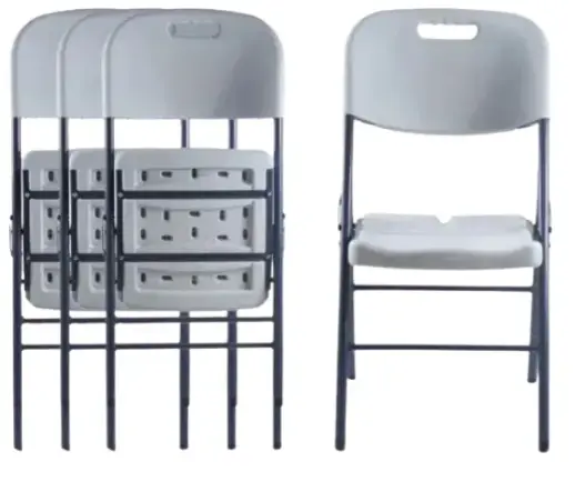 [PLB-400S-4] Kit 4pc Silla Plegable Blanca Reforzada