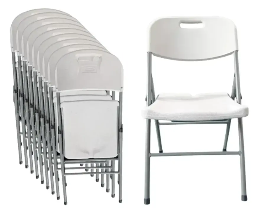 [PLB-400S-12] Kit 12pc Silla Plegable Blanca Reforzada