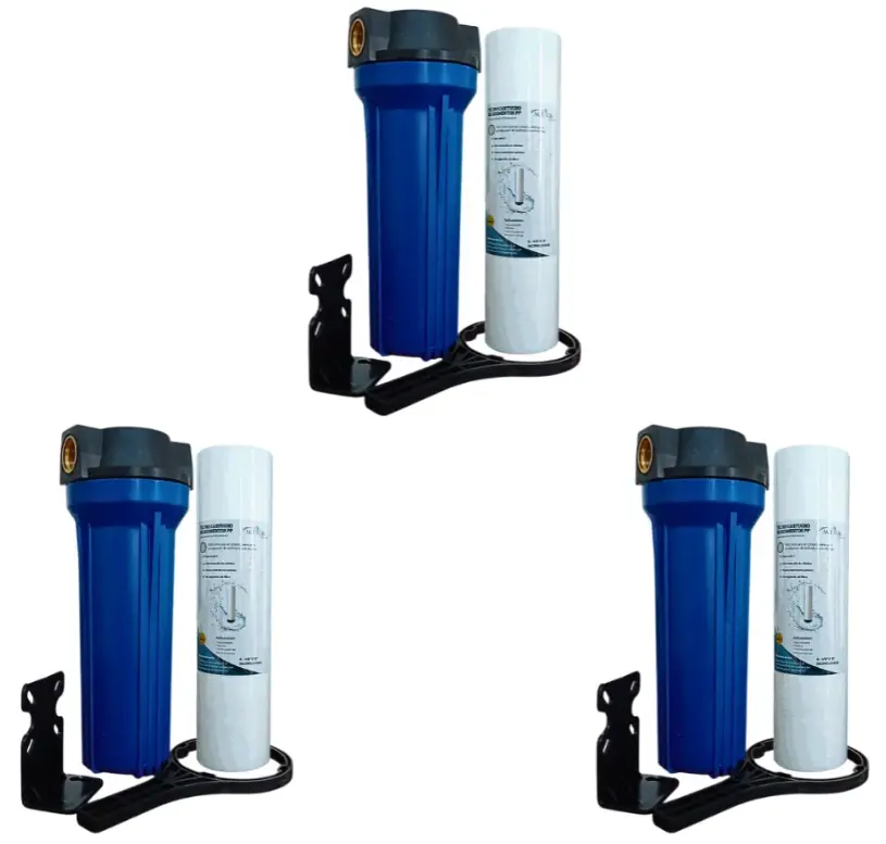 KIT 3pc Portafiltro Azul 2.5x10 + Sedimentos