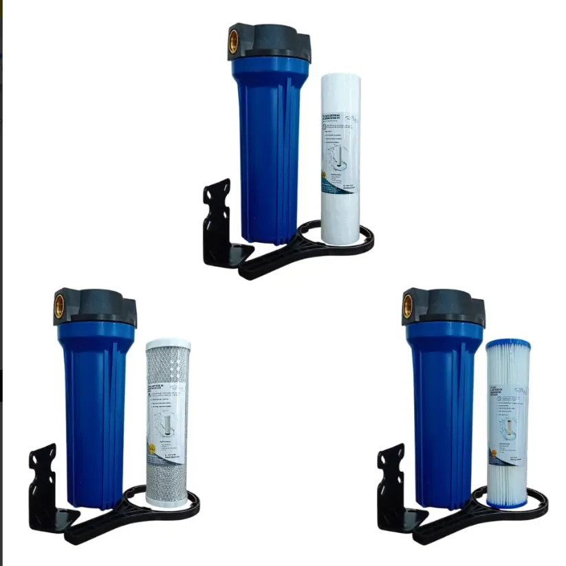 3 Portafiltros Azul 2.5x10 + Sedimentos + Carbon + Plizado