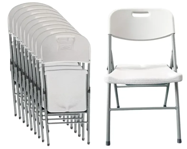 [PLB-400S-10] Kit 10pc Silla Plegable Blanca Reforzada