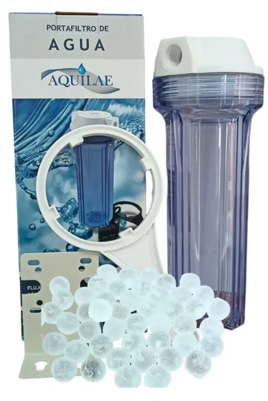 PortaFiltro Transparente 10x.75 SIN Purga - Rosca 0.75"  con ASA-AGUA