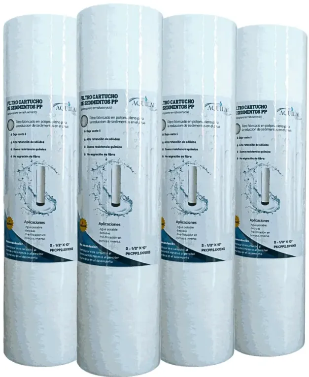 4 Cartuchos Sedimentos Polipropileno Pkcpp2.5x10x5 5micras