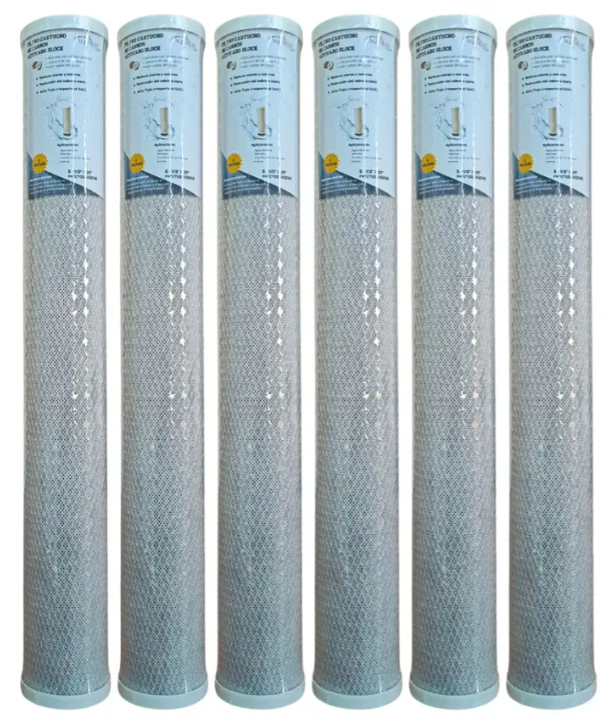 Kit 6pc Cartucho Carbon Act.Cto 20x2.5  5 Micras