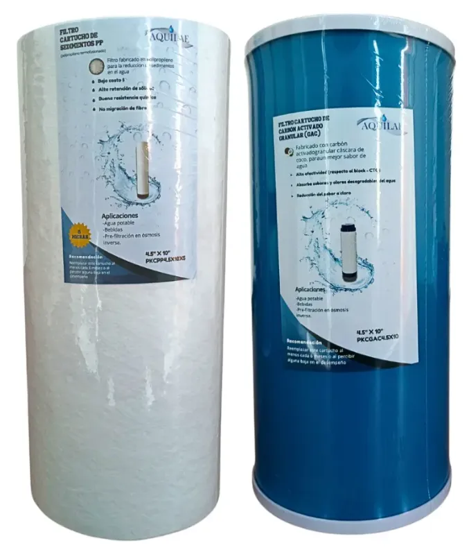 [PKCPP4.5X10X5 PKCGAC4.5X10] Kit Cartucho Sedimentos 10x4.5  5 Micras+ Carbon Granular