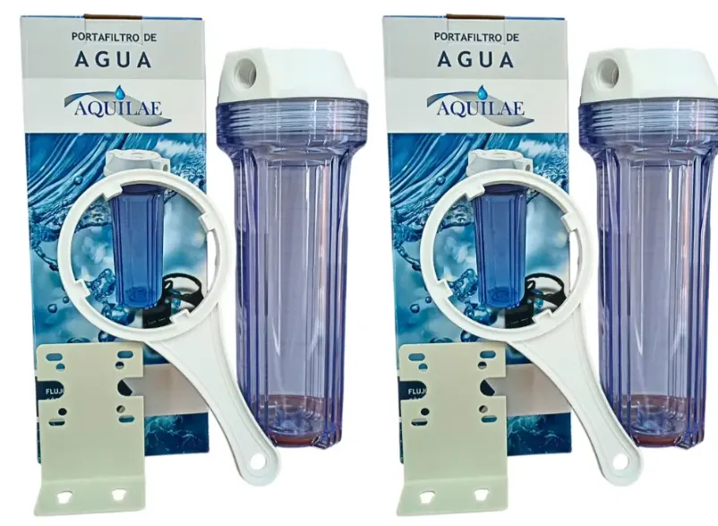 Kit 2pc PortaFiltro Transparente 10x.25 - Rosca 0.25"